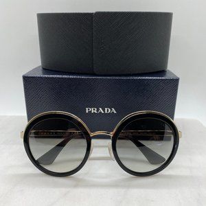 Prada Black SPR 50T Round Sunglasses